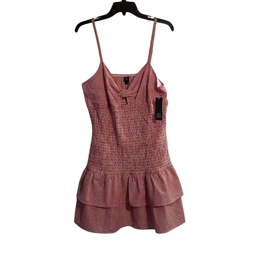 Wild Fable Game Day Womens Ruffled Gingham XL Red Dress Retail 30.00
